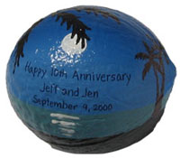 Anniversary gift hand painted coconut