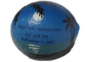 Click to enlarge - Anniversary Painted Coconut