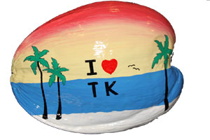 I love you hand painted coconut present