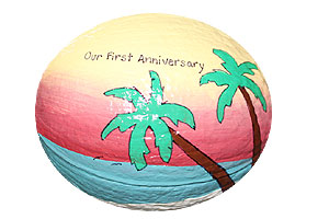 Hand Painted Anniversary Gift Coconut