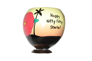 Click to enlarge - USA Made Unique Birthday Gift Hand Painted Coconut