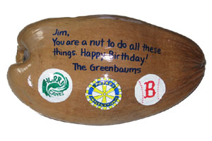 Click to enlarge - Birthday Gift Hand Painted Coconut