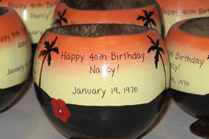 Click to enlarge - Unusual Birthday Gift Hand Painted Coconut