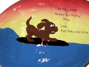 Click to enlarge - Birthday Gift Hand Painted Coconut