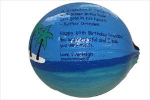 Perfect for a Grandpa! Birthday Painted Hollow Coconut