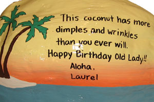 Click to enlarge - Unusual Birthday Gift Hand Painted Coconut