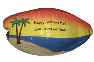 Click to enlarge - Unusual Birthday Gift Hand Painted Coconut