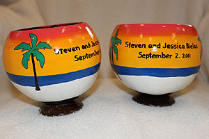 Unique recycled bridal favor coconut