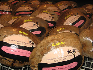 Click to enlarge - Corporate Gift Hand Painted Coconut