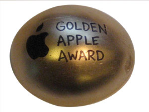 The Golden Apple award was a Groundbreaking Awards gift.