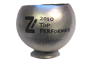 Platinum coconuts made for promotional marketing paperweights.