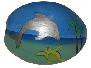 Hand Painted Unique Child's Birthday Gift Coconut