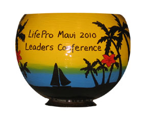Hand Painted Coconut Cup for Corporate Retreat Invitation