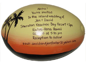 Click to enlarge - Island Destination Wedding Invitations - half shell coconuts