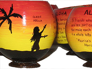 Save the earth with invitations hand painted on coconuts