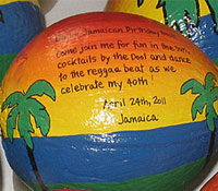 Eco-friendly Birthday Party Invitation Hand Painted Coconut