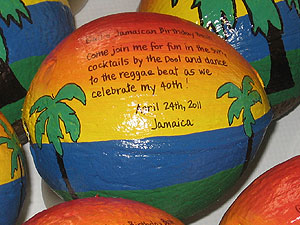 Click to enlarge - Eco-friendly Invitation Hand Painted Coconut
