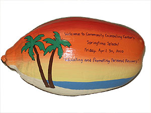 Personalized hand painted community center party invitations