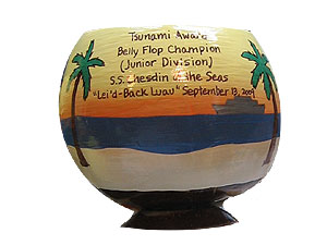 Hand painted unique Luau Party Coconut Award