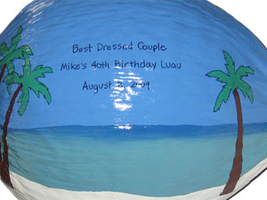Luau Party Gift Hand Painted Coconut