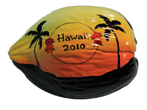  Hand Painted Coconuts are made in the USA vacation memorabilia