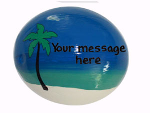 Tropical theme wedding bridal favor painted coconuts