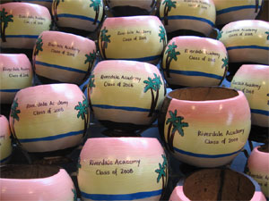 Click to enlarge - Hand painted Graduation gift coconut