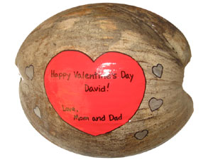 Click to enlarge - Valentines Gift Hand Painted Coconut