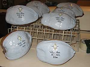 Religious Painted Coconut