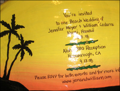 Click to enlarge - Party Invitation Hand Painted Coconut