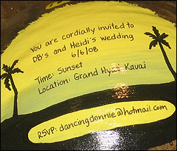 Wedding Invitation Hand Painted Coconut