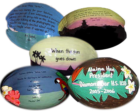Personalized hand painted coconut for a gift