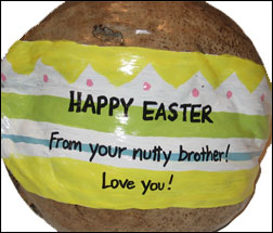 Personalized coconuts for Easter gifts
