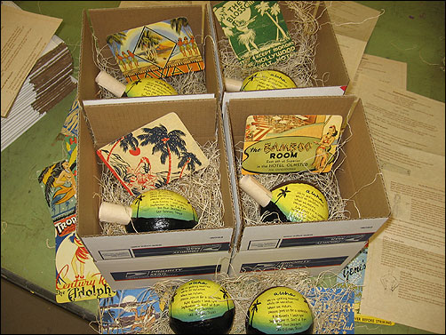 Unique invitations and announcements: we custom paint coconuts with your info and message