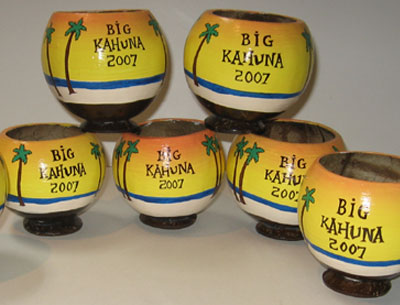 Painted Coconut Drink Cups for Corporate Events