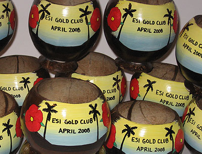 Click to enlarge - Corporate Gift Hand Painted Coconut
