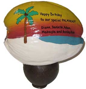 Painted coconut gram with  coconut stand