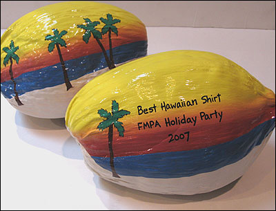 Painted personalized trophy award