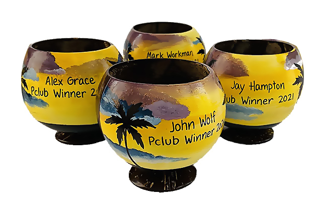 Painted coconuts for President's Club invitations