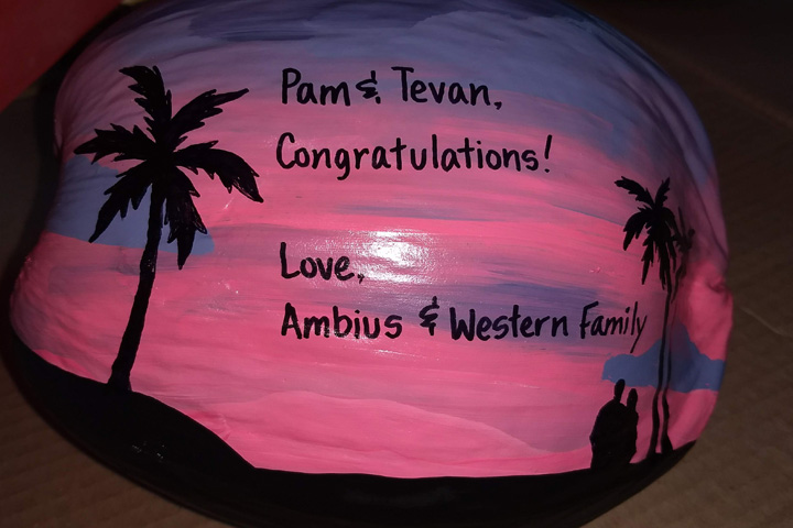Hand painted coconut cups make unique gift ideas