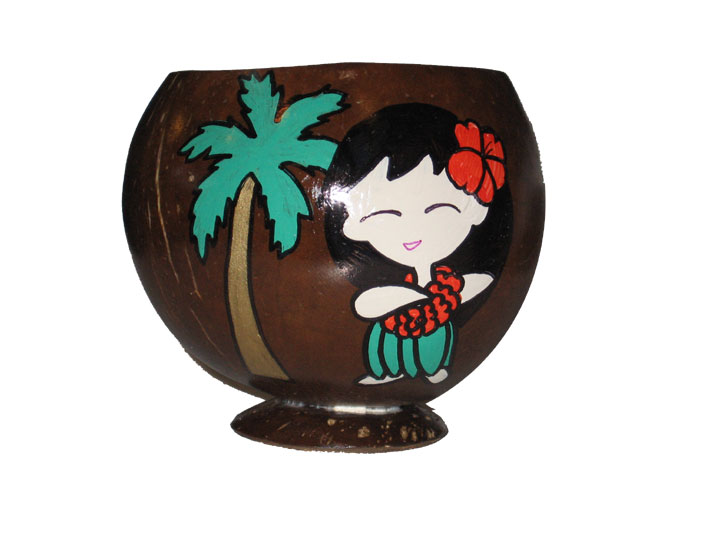 luau party centerpiece and luau party favor hand painted on coconuts