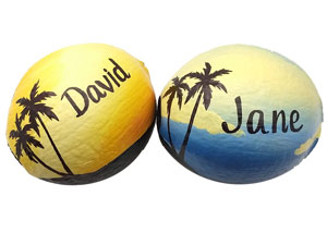 mail hand painted coconuts