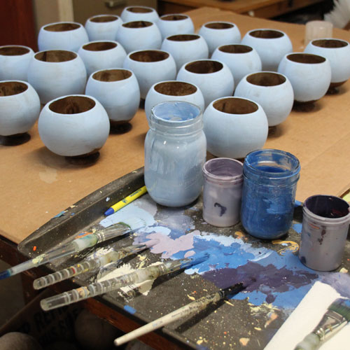 Hand painted coconut cups